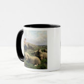 Shepherdess mit Schafen in einer Landschaft Tasse (Vorderseite Links)