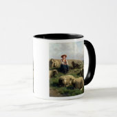 Shepherdess mit Schafen in einer Landschaft Tasse (VorderseiteRechts)