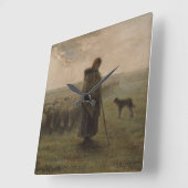 Shepherdess und ihre Menge | 1862-63 Quadratische Wanduhr (Winkel)