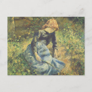 Shepherdess von Camille Pissarro, Vintage Kunst Postkarte