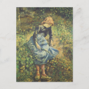 Shepherdess von Camille Pissarro, Vintage Kunst Postkarte