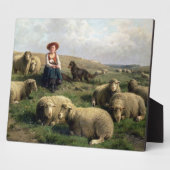 Shepherdess with Sheep in a Landscape Fotoplatte (Seite)