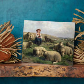 Shepherdess with Sheep in a Landscape Fotoplatte (Seite)