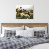 Shepherdeß with Sheep in a Landscape Leinwanddruck (Insitu (Schlafzimmer))