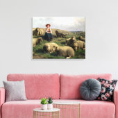 Shepherdeß with Sheep in a Landscape Leinwanddruck (Insitu (Wohnzimmer))