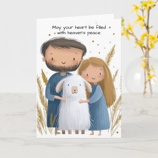 Shepherds Liebe Weihnachtskarte Karte (Gelbe Blume)