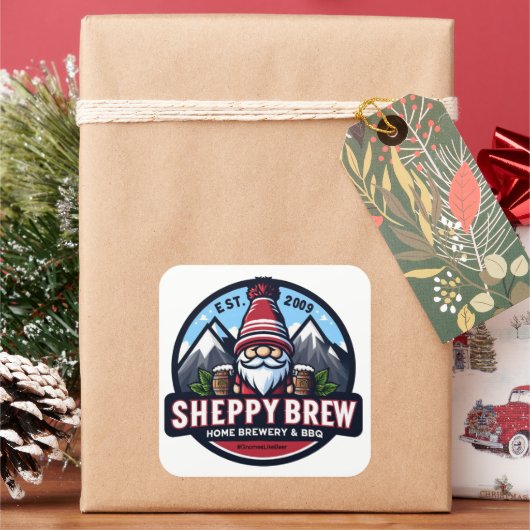 SheppyBrew-Logo-Aufkleber Quadratischer Aufkleber (Feiertag)