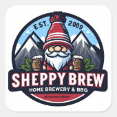 SheppyBrew-Logo-Aufkleber Quadratischer Aufkleber (Vorderseite)