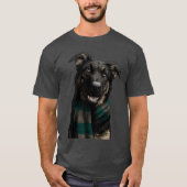Sheprador mit Schal T-Shirt (Vorderseite)