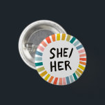 SHER/HER Pronouns Rainbow Soft Circle Rings Button<br><div class="desc">Dekorieren Sie Ihr Outfit mit diesem coolen Kunstknopf. Sie können ihn anpassen und auch Text hinzufügen. Karo in meinem Shop für viel mehr Farben und Muster! Lass mir Bescheid,  wenn du auch etwas Gewohntes willst.</div>