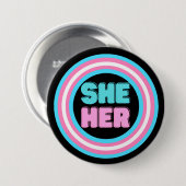 SHER IHR Pronoun Trans Pride Button (Vorne & Hinten)