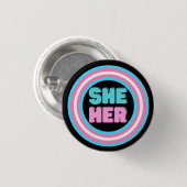 SHER IHR Pronoun Trans Pride Button (Vorne & Hinten)