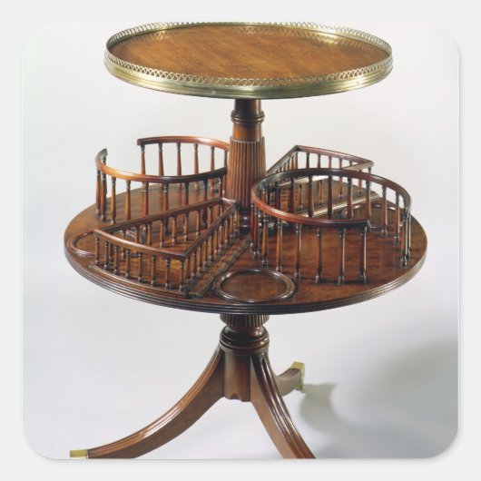 Sheraton zweistufiger dummer Kellner Quadratischer Aufkleber (Vorderseite)