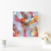 Sherbert I Quadratische Wanduhr (Zuhause)