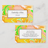 Sherbert Wirbel Marble Abstrakt Fluid Art Visitenkarte (Vorne/Hinten)