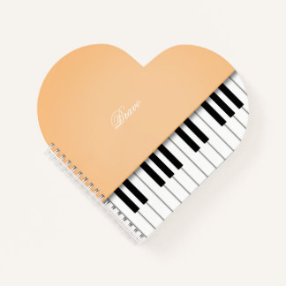 Sherbet Orange Grand Piano Music Keyboard Custom Notizblock
