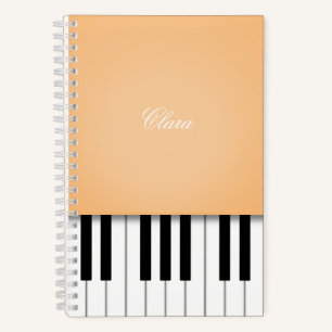 Sherbet Orange Klaviermusik-Tastatur Personalisier Notizblock