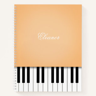 Sherbet Orange Piano Keyboard Benutzerdefinierter  Notizblock