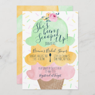 Sherbet Scooped Up Ice Cream Brautparty Einladung