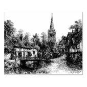 Shere, Surrey, Vintag Sketch Gummistempel (Prägung)