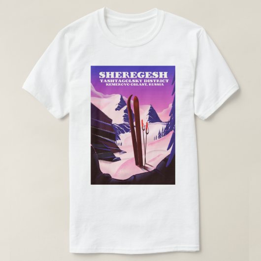 Sheregesh, Kemerovo Oblast Russland Skiausdruck T-Shirt (Design vorne)