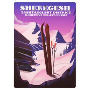 Sheregesh, Oblast Kemerowo Russland Skireise Druck Klemmbrett