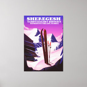 Sheregesh, Oblast Kemerowo Russland Skireise Druck Leinwanddruck
