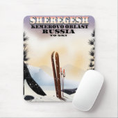 Sheregesh Russia Ski-Reiseplakat. Mousepad (Mit Mouse)