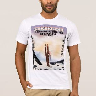 Sheregesh Russia Ski-Reiseplakat. T-Shirt