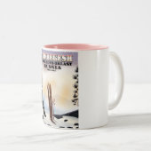 Sheregesh Russia Ski-Reiseplakat. Zweifarbige Tasse (VorderseiteRechts)