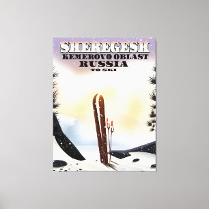 Sheregesh Russland Skireiseplakat. Leinwanddruck