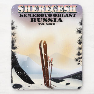 Sheregesh Russland Skireiseplakat. Mousepad