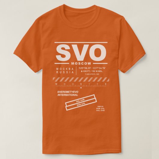 Sheremetyevo Internationaler Flughafen SVO-T - Shi T-Shirt (Design vorne)