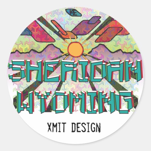 Sheridan, Autoaufkleber der Wyoming! Runder Aufkleber (Vorderseite)
