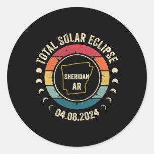 Sheridan Total Solar Eclipse 2024 April 04.08.24 Runder Aufkleber