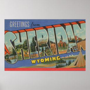 Sheridan, Wyoming - große Buchstabe-Szenen Poster
