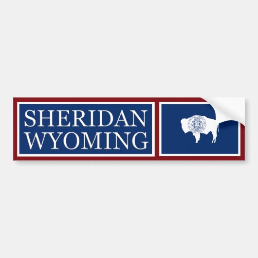 Sheridan Wyoming State Flag Autoaufkleber (Vorne)