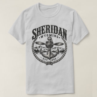 Sheridan Wyoming Vintage-Schiffsanker im Freien T-Shirt