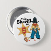 Sheriff 5. Geburtstag Button (Vorne & Hinten)