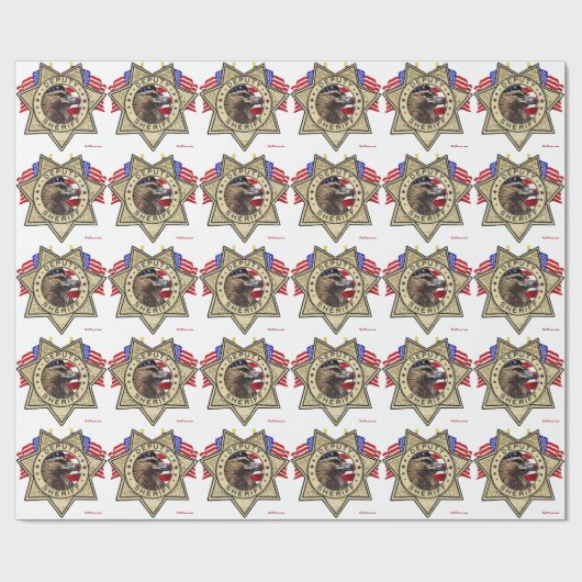 Sheriff-Abgeordneter Abzeichen Geschenkpapier (Flach)