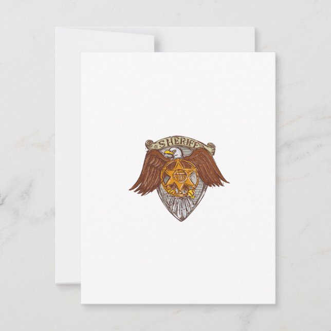 Sheriff Abzeichen American Eagle Shield Zeichnend (Vorderseite)