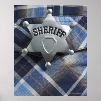 Sheriff Abzeichen auf Western Shirt Poster