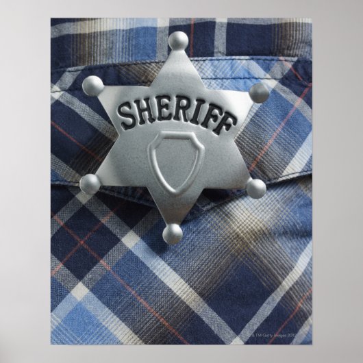 Sheriff Abzeichen auf Western Shirt Poster (Vorne)