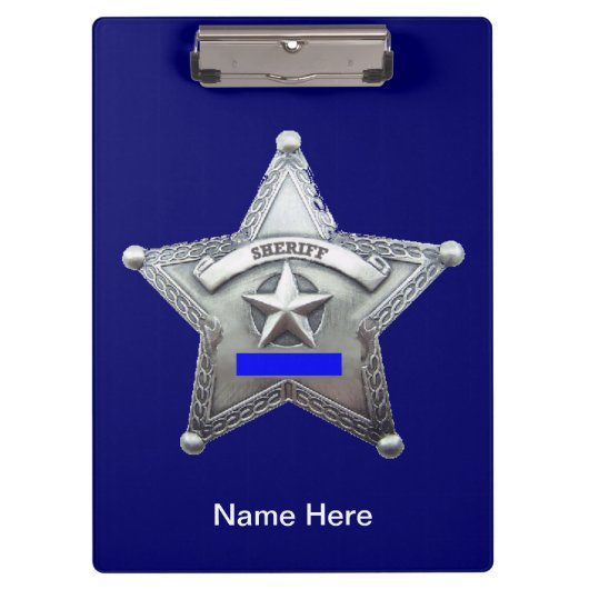 Sheriff Abzeichen Custom Acrylic Clipboard Klemmbrett (Vorderseite)