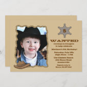 Sheriff-Abzeichen-Foto-Geburtstags-Party Einladung (Vorne/Hinten)