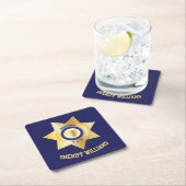 Sheriff Abzeichen Fun Personalisiert Rechteckiger Pappuntersetzer (Vor Ort)
