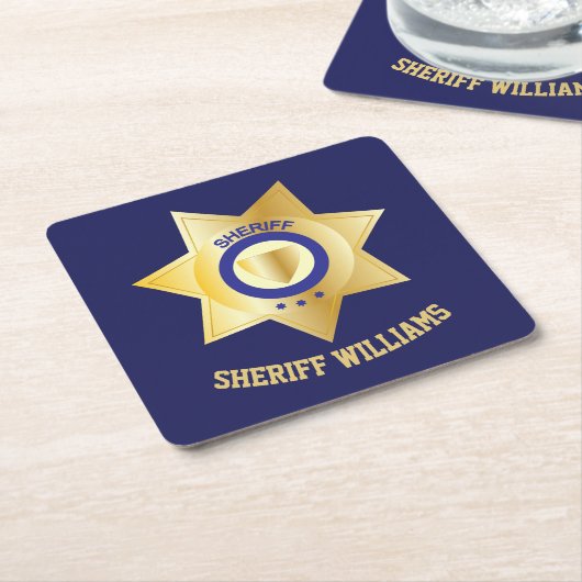 Sheriff Abzeichen Fun Personalisiert Rechteckiger Pappuntersetzer (angewinkelt)