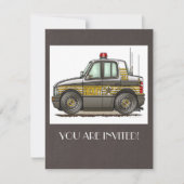 Sheriff-Auto-Streifenwagen Einladung (Vorderseite)