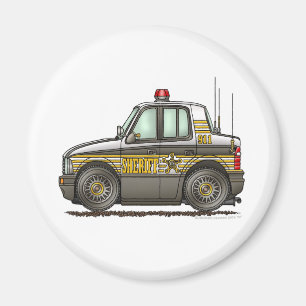 Sheriff-Auto-Streifenwagen-Gesetzesvollstreckung Magnet