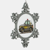 Sheriff-Auto-Streifenwagen Schneeflocken Zinn-Ornament (Links)